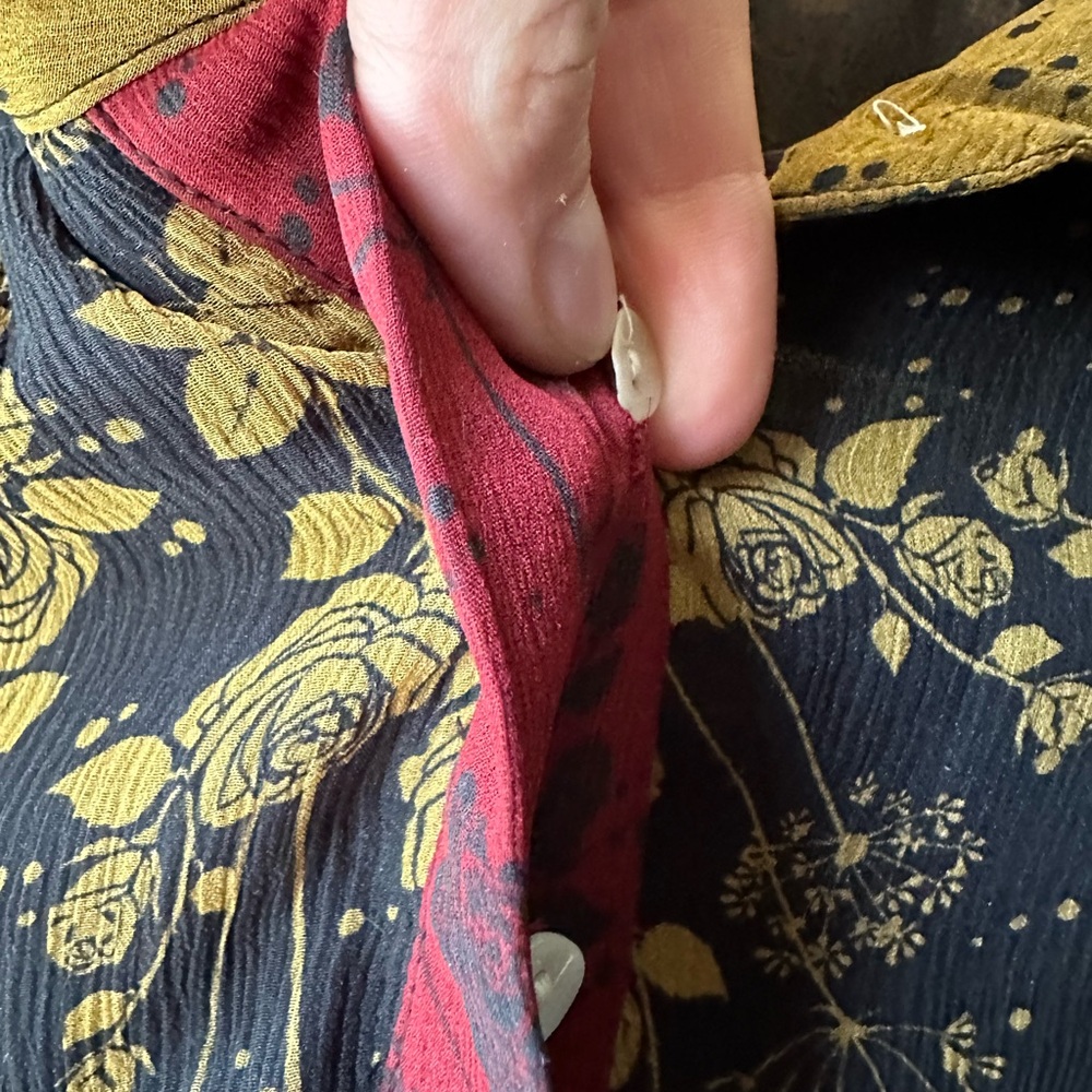 ❤️Anthropologie Mixed Roses Print 100% Silk Maxi Dress💋 by Carolina K size L - Picture 7 of 14